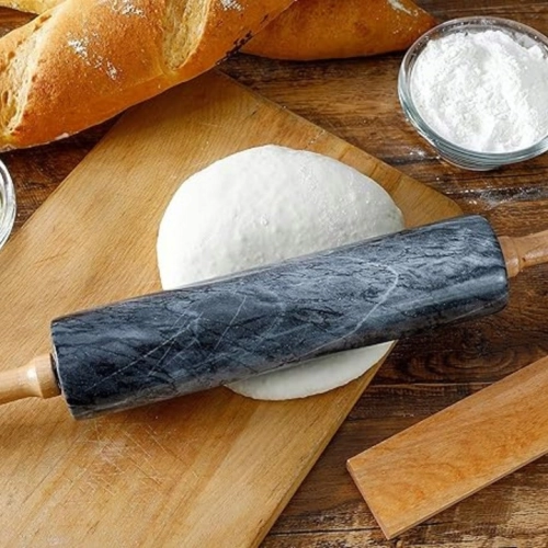 WAŁEK DO CIASTA MARMUROWY kuchenny KAMIENNY OBROTOWY 45cm CIĘŻKI na PREZENT